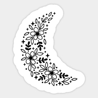 Floral Moon DEsign Sticker